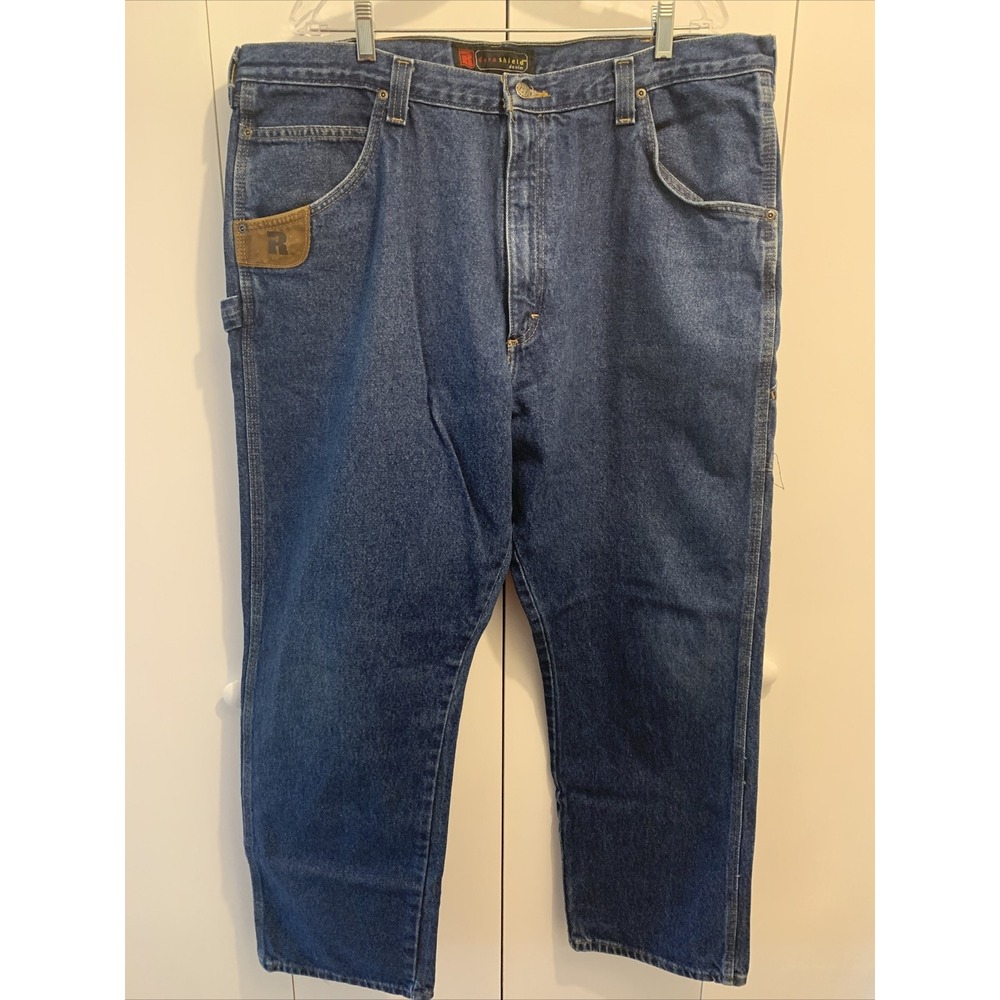 Riggs Workwear WRANGLER Men's 42x32‎ Carpenter Denim Jeans Durashield MED/DARK